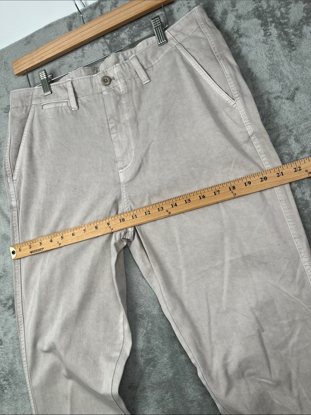 NEW Outerknown 33 Mens Beige 100% Organic Cotton Chino Pants - Picture 4 of 12